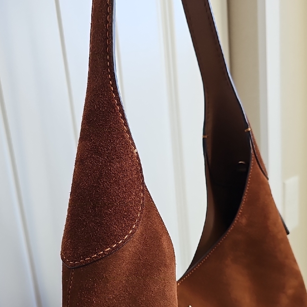 Coach Brooklyn Shoulder Bag 39 - Suede Warm Brown - EUC - Picture 6 of 11